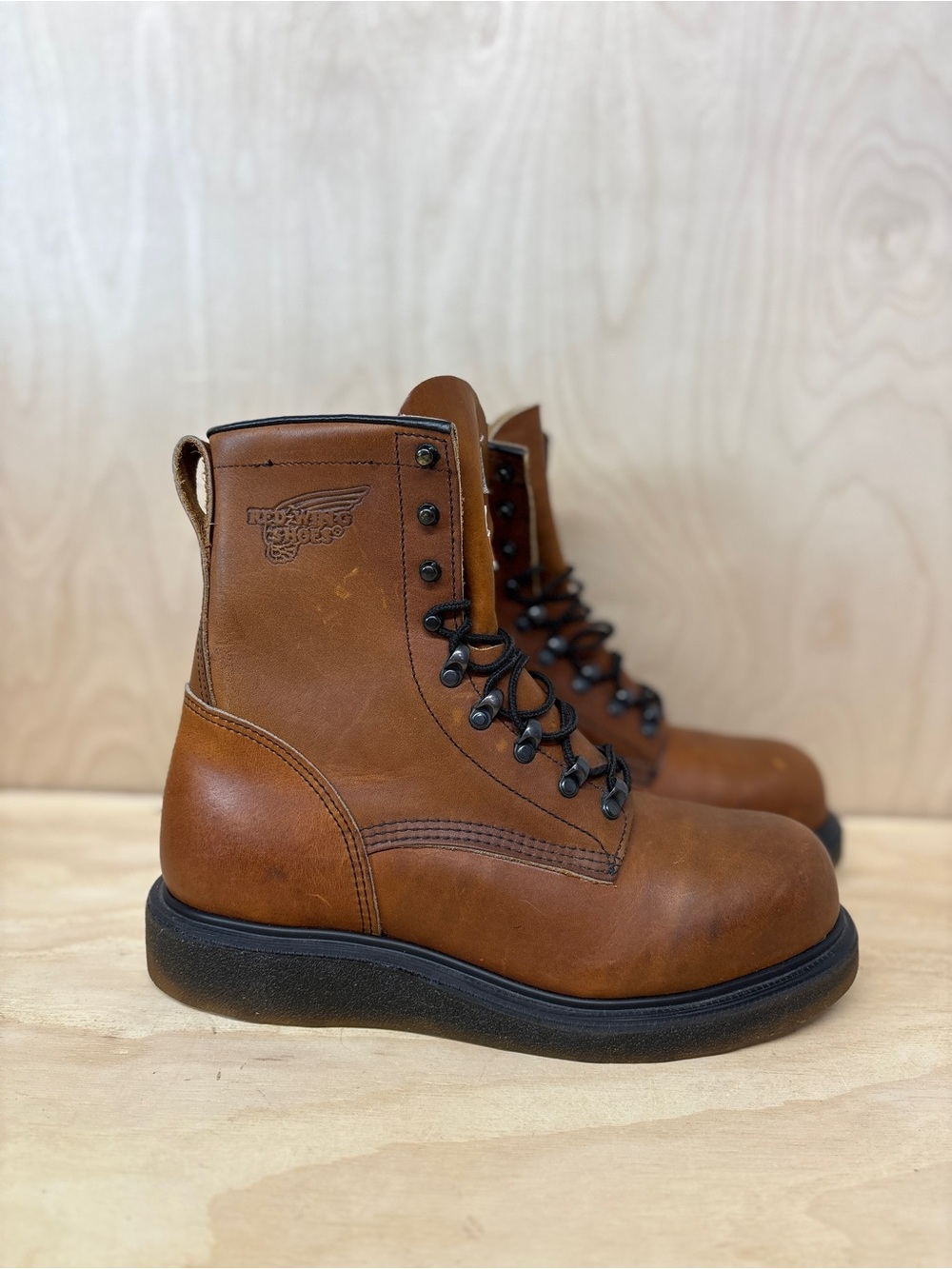 Vintage Red Wing Shoes 3588 Rare Leather Lace-Up Steel Toe Boots
